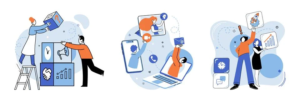 Teamwork. A well executed project requires teamwork, communication, and str.. Stock-Illustration