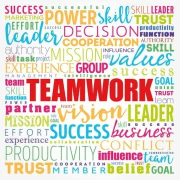 TEAMWORK word cloud collage, business concept background Stock Illustration
