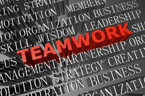 Teamwork word cloud Stock Illustration