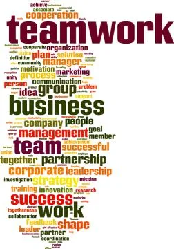 Teamwork word cloud 스톡 일러스트