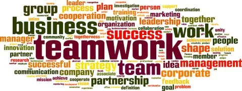 Teamwork word cloud Stock Illustration
