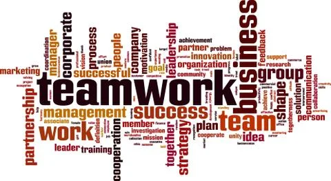 Teamwork word cloud 库存插图