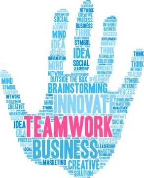 Teamwork Word Cloud Ilustração Stock