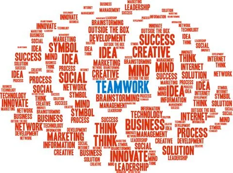 Teamwork Word Cloud Stock Illustration
