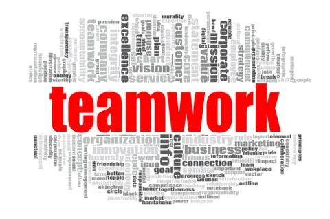 Teamwork word cloud Stock Illustration