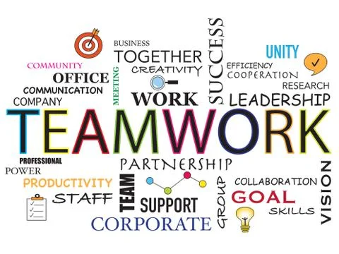 Teamwork word Stock Illustration
