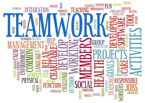Teamwork word tags Stock Illustration