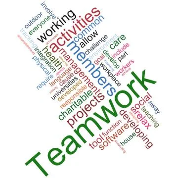 Teamwork wordcloud Stock Illustration