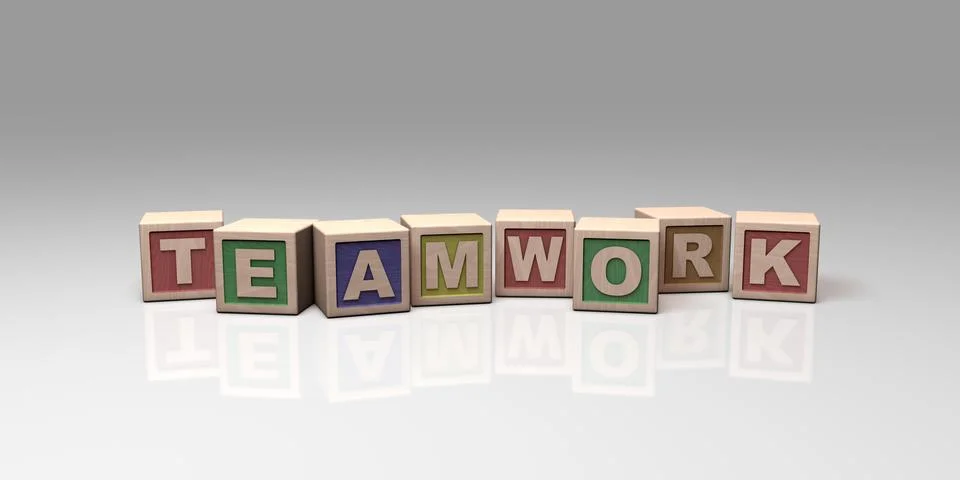 TEAMWORK written with wooden blocks Stock Illustration