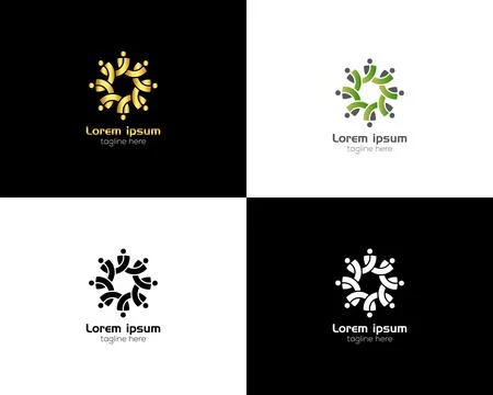 Teamwork Youth Logo with Dynamic and Inspiring Design Stock Illustration