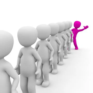 Teamworker pink Stock Illustration