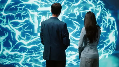 Teamworking colleagues implementing artificial intelligence Stock Footage 278625843