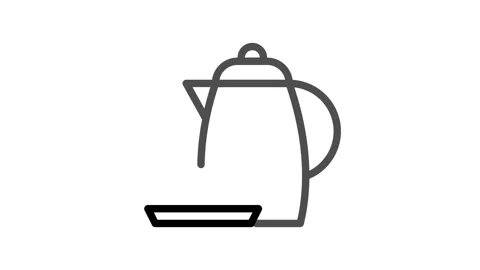 Teapot and cup icon, symbolizing tea time or beverage service. Stock Footage 334853016