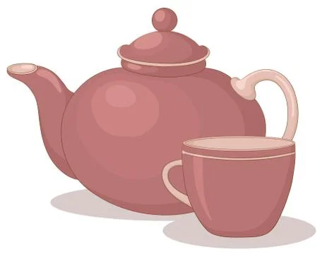 Teapot and cup Stock Illustration