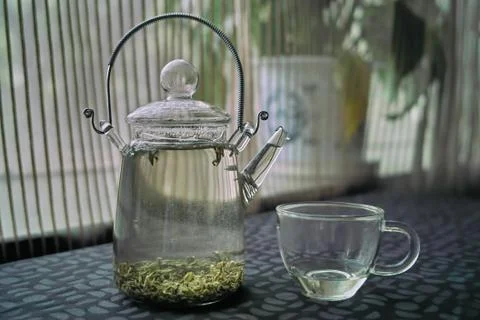 Teapot and tea cup Foto stock