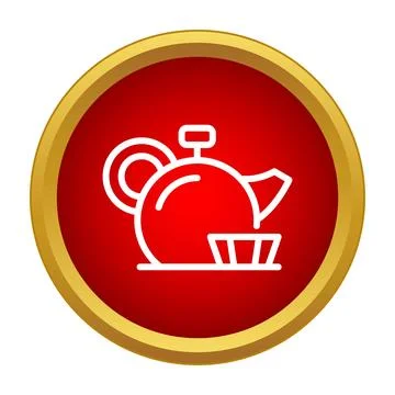 Teapot and teacup icon representing tea break time Stock Illustration