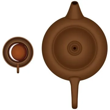 Teapot and Teacup Stock Illustration
