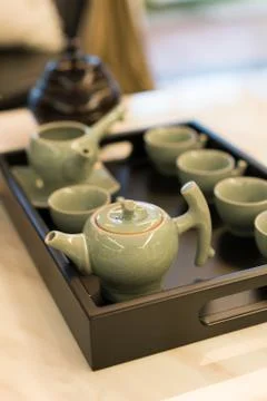Teapot and teacup Stock Photos