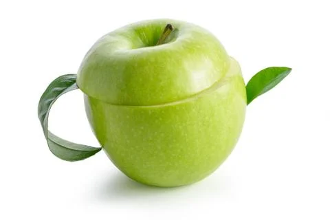 Teapot from apple. Isolated Stock Photos