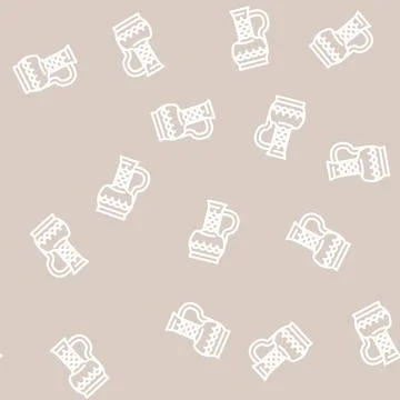 Teapot arabian jug line vector seamless pattern Stock Illustration