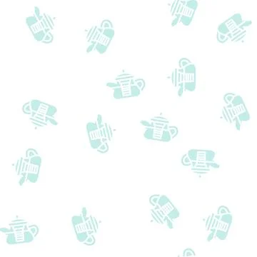 Teapot for boiling tea glyph vector seamless pattern イラスト素材