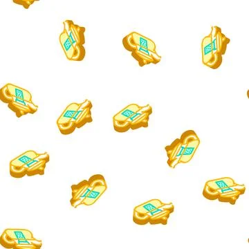 Teapot for boiling tea isometric icon seamless pattern Stock Illustration