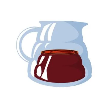 Teapot of coffee in white background Stock Illustration