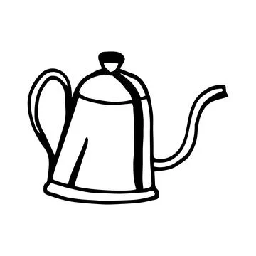 Teapot in continuous line art drawing style. Herbal tea black linear design.. Stock Illustration