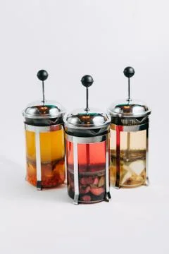 Teapot with fruit tea Stock Photos