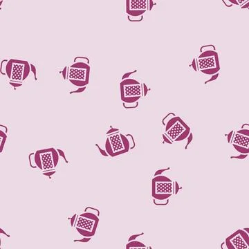 Teapot glass package glyph vector seamless pattern Illustrazione stock