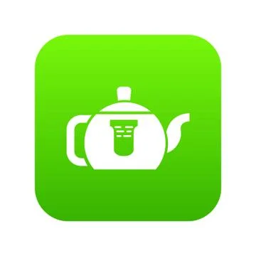 Teapot with handle icon, simple style Illustration