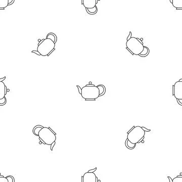 Teapot with handle pattern seamless Illustration