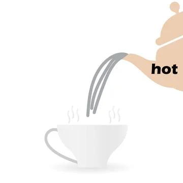 Teapot with hot water Stock Illustration