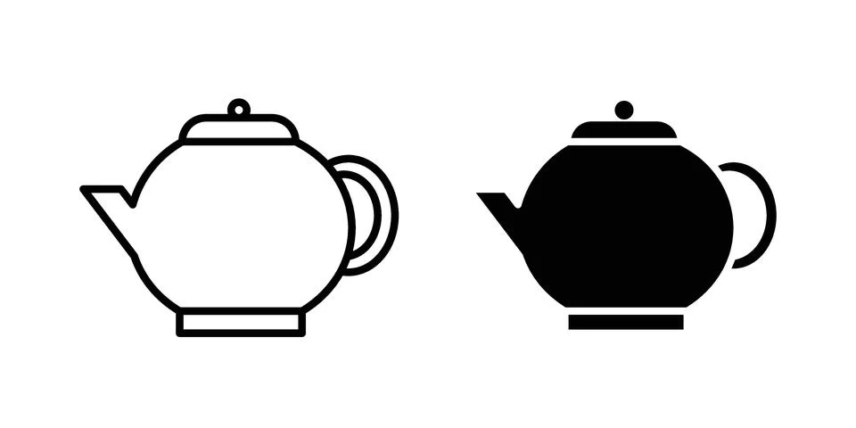 Teapot icon bundle for website design projects 스톡 일러스트