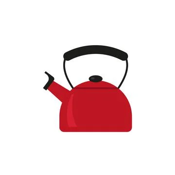 Teapot icon. Flat illustration of vector kettle. tea isolated on white backgr Stock Illustration