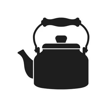 Teapot icon in flat style. Kettle vector illustration on isolated backgroun.. Stock Illustration