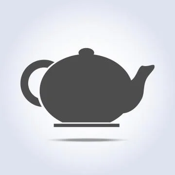 Teapot icon in gray colors Stock Illustration