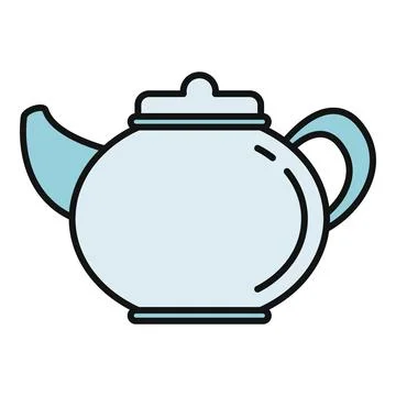 Teapot icon illustrating kitchenware preparing hot tea Stock Illustration