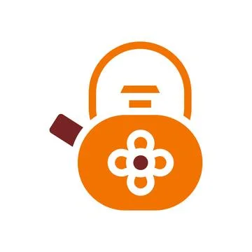 Teapot icon solid orange brown colour chinese new year symbol perfect. Illustrazione stock