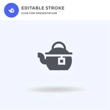 Teapot icon vector, filled flat sign, solid pictogram isolated on white, logo Stock Illustration