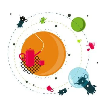 Teapot illustration vector fantasy Stockillustratie