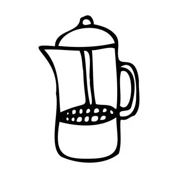 Teapot illustration on white background. Stock Illustration