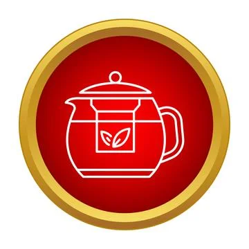 Teapot infuser brewing tea beverage flat icon design Stock Illustration