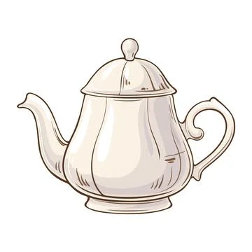Teapot isolated Stock Illustration