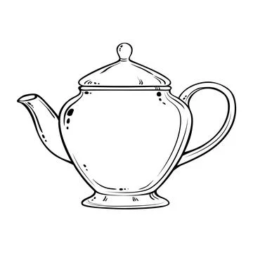 Teapot isolated Stock Illustration