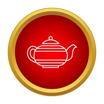 Teapot kitchenware icon hot drink serving symbol Stock Illustration