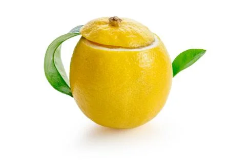 Teapot from lemon. Isolated Stock Photos
