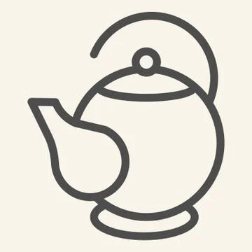 Teapot line icon. Ceramic kettle for tea symbol, outline style pictogram on 스톡 일러스트