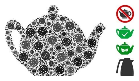 Teapot Mosaic of CoronaVirus Elements Stock Illustration