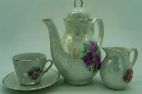 Teapot with multiple different types of glass Photos